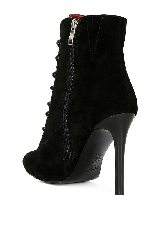 SULFUR  Suede Leather Stiletto Ankle Boot - sneakerhypesusa