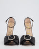 Gucci Black Leather Heels With Bow Crystal Detailing Size EU 38 - sneakerhypesusa