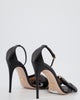 Gucci Black Leather Heels With Bow Crystal Detailing Size EU 38 - sneakerhypesusa