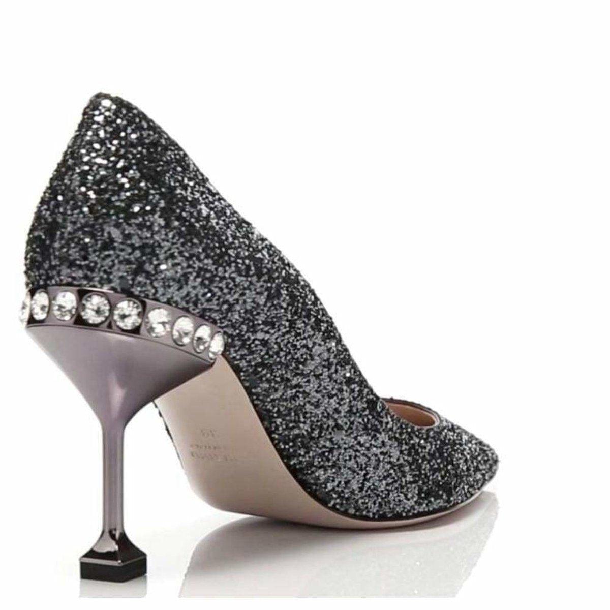 Sparkly Silver Glitter High Heel Pump - sneakerhypesusa