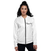 Womens Jacket - Blessed Up Graphic Text Bomber Jacket - sneakerhypesusa