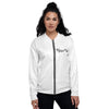 Womens Jacket - Blessed Up Graphic Text Bomber Jacket W2B