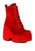 ASHCAN Red High Platform Velvet Ankle Boots 