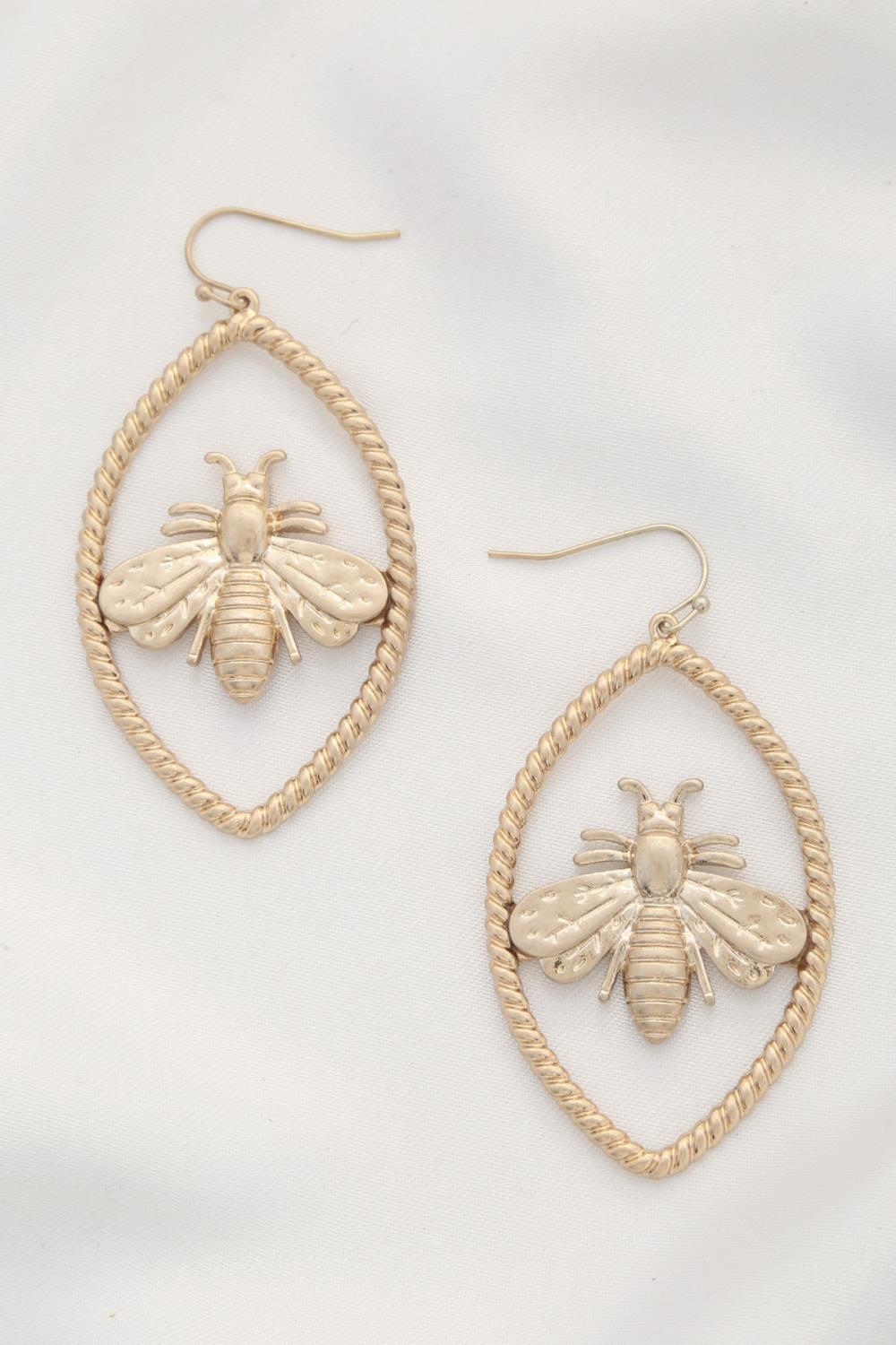Bee Marquise Shape Dangle Earring sneakerhypesusa