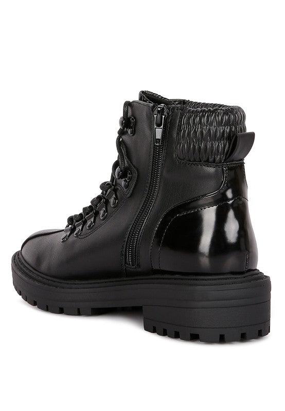 Boundless Faux Leather Quilt Collar Ankle Boot - sneakerhypesusa