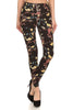 Vine Printed High Waisted Knit Leggings In Skinny Fit With Elastic Waistband - sneakerhypesusa