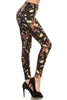 Vine Printed High Waisted Knit Leggings In Skinny Fit With Elastic Waistband sneakerhypesusa