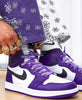 Custom Air Jordan 1 White Toe Court Purple Sneakers - sneakerhypesusa