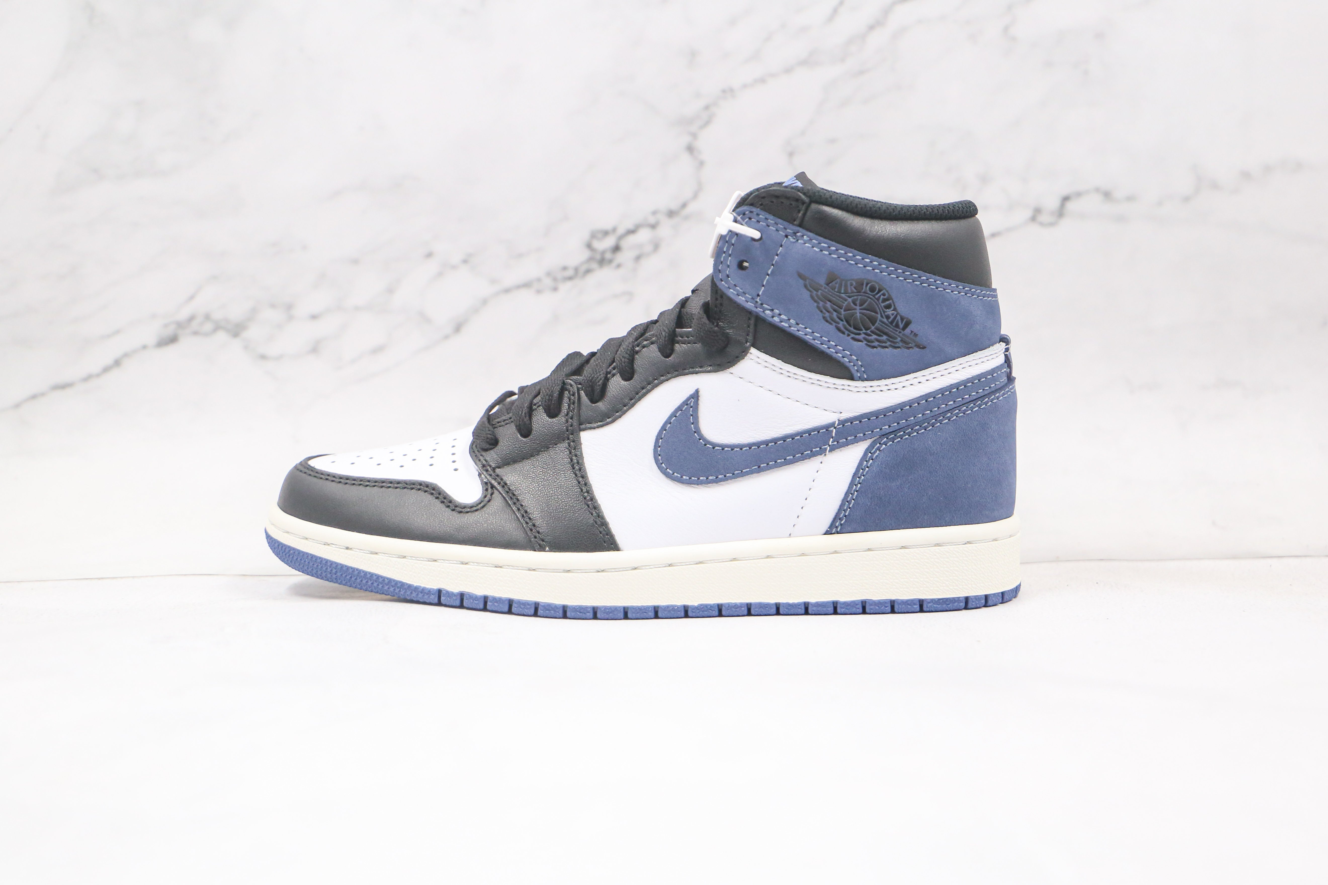 Custom BLUE BLACK Jordan 1 High Q ( Customs And Box ), Jordan 1 Sneakers Active sneakerhypesusa