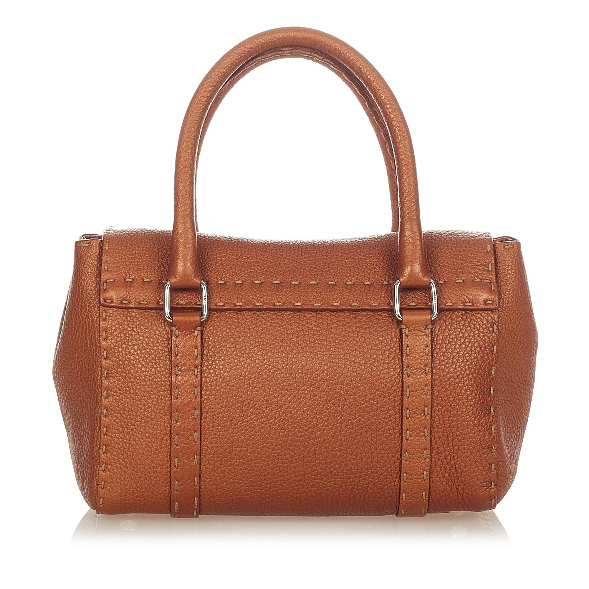 Fendi Selleria Linda Leather Handbag
