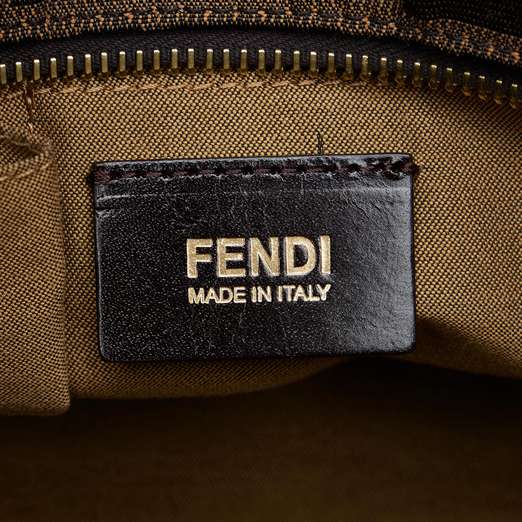 Fendi Zucca Chef Leopard Shoulder Bag