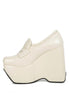 GILLIAM Beige High Platform Wedge Loafers - sneakerhypesusa