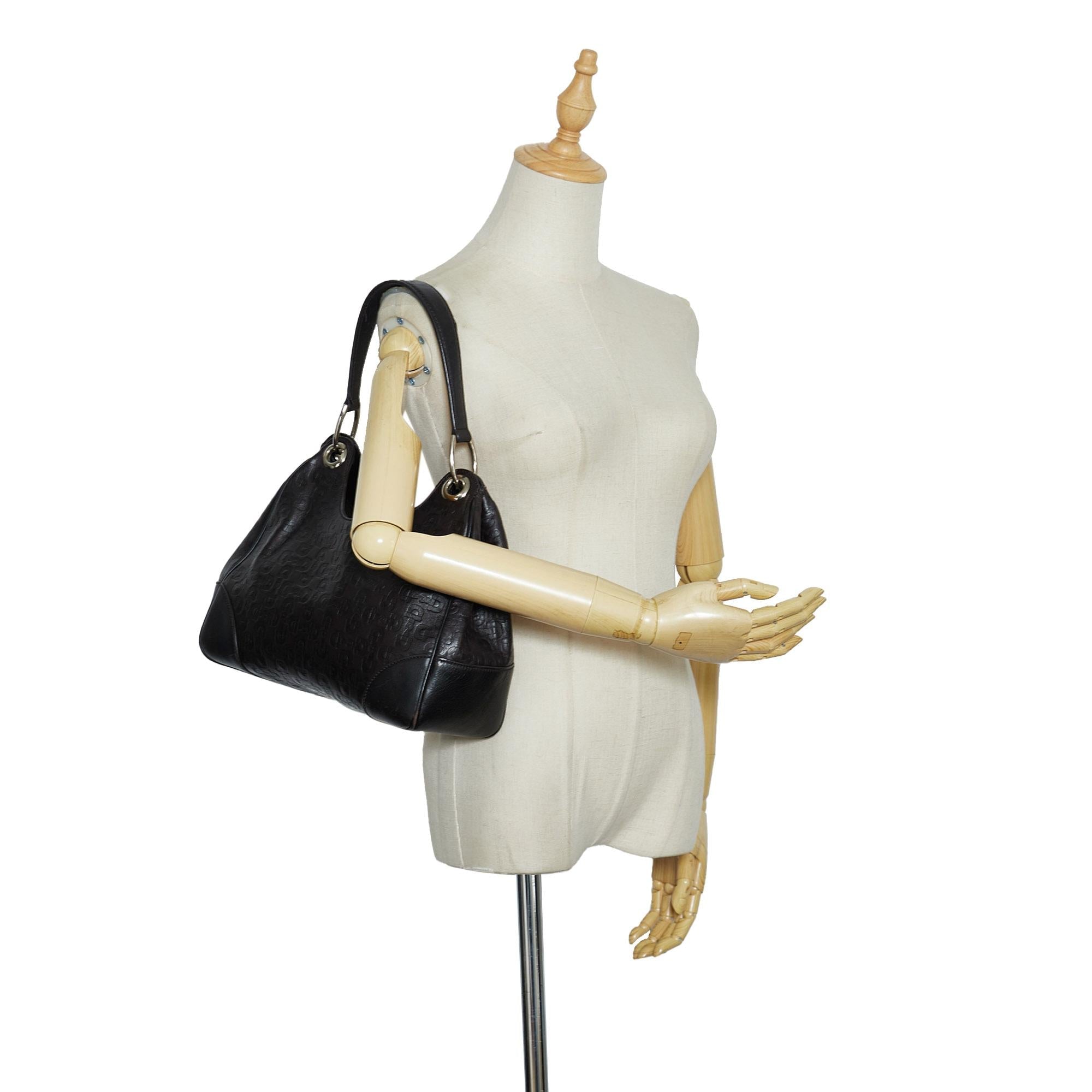 Gucci Horsebit Embossed Leather Shoulder Bag
