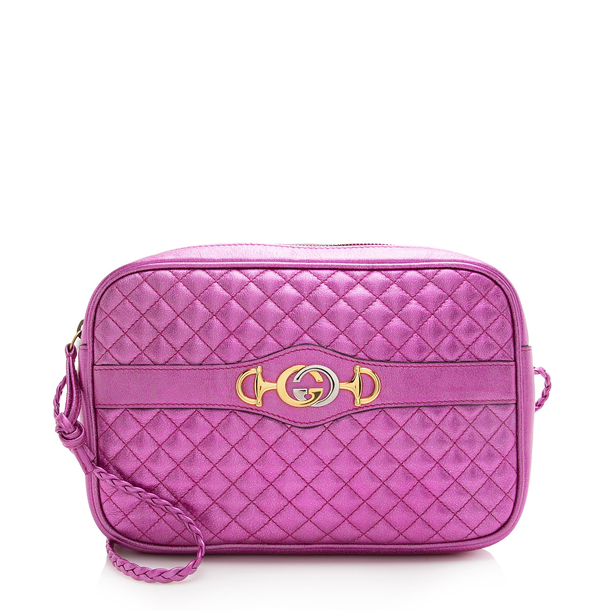 Gucci Metallic Quilted Leather Trapuntata Small Shoulder Bag