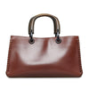 Gucci Whipstitch Wood Handle Handbag