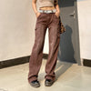 Streetwear Pockets Patchwork Baggy Jeans D3445 - sneakerhypesusa