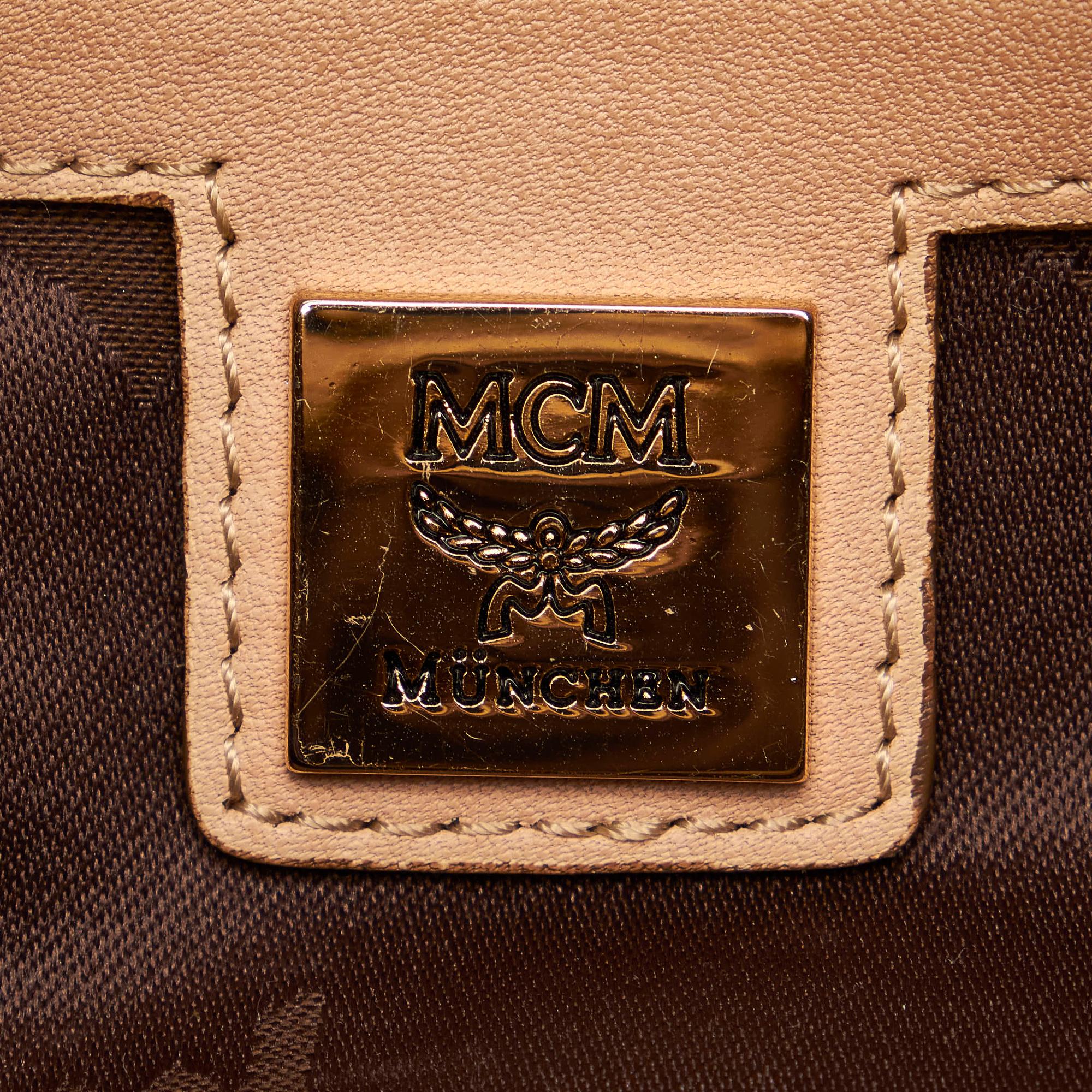 MCM Visetos Leather Shoulder Bag
