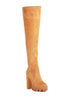 Maple High  Block Heeled Faux Suede Long Boots - sneakerhypesusa