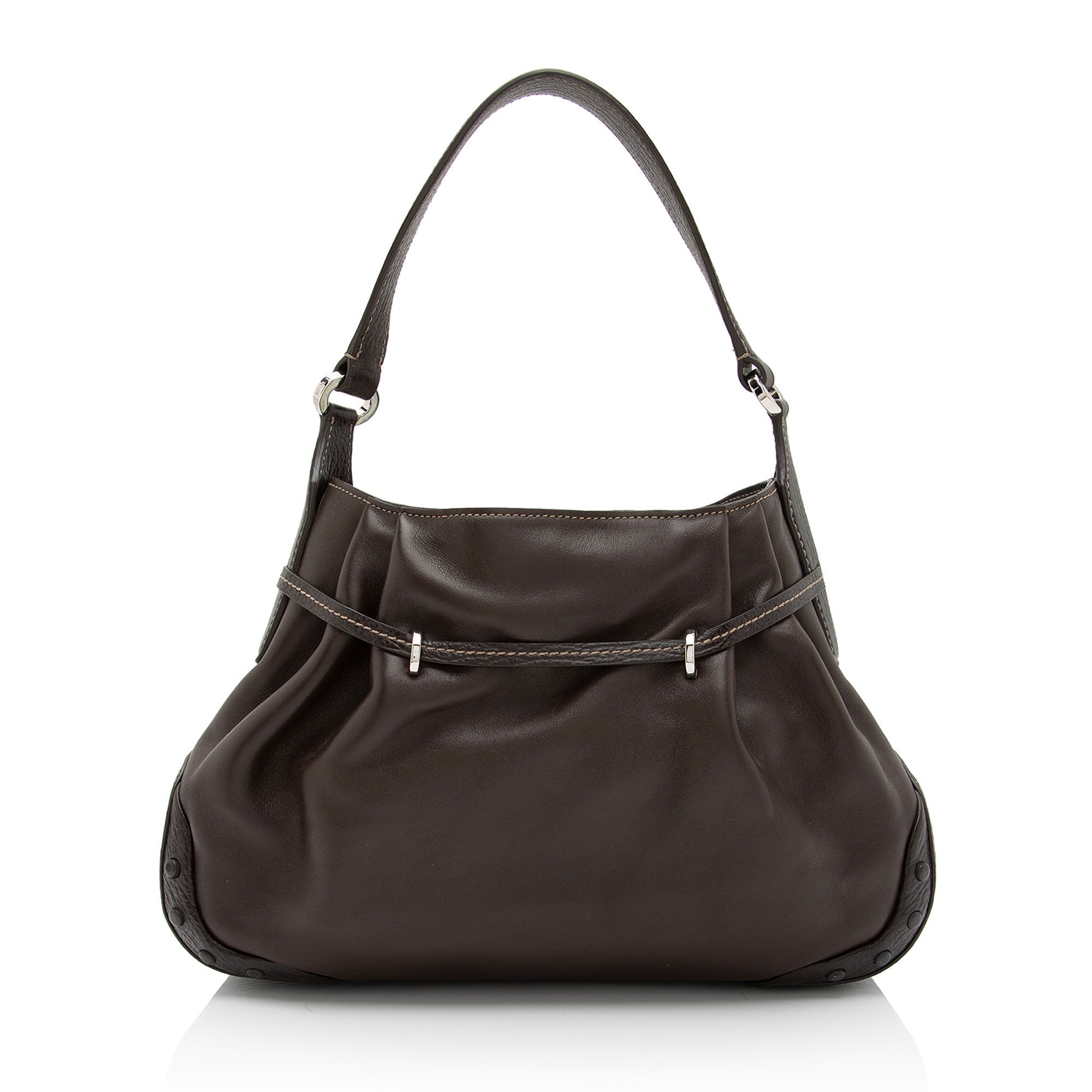 Tod's Pleated Leather Belted Shoulder Bag